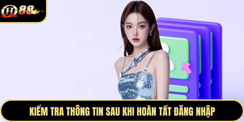 Kiểm tra thông tin sau khi hoàn tất đăng nhập